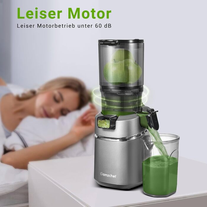 Автоматична соковижималка Все в одному AMZCHEF потужністю 250 Вт, з отвором 135 мм і об'ємом 1,8 л для овочів і фруктів, переможец