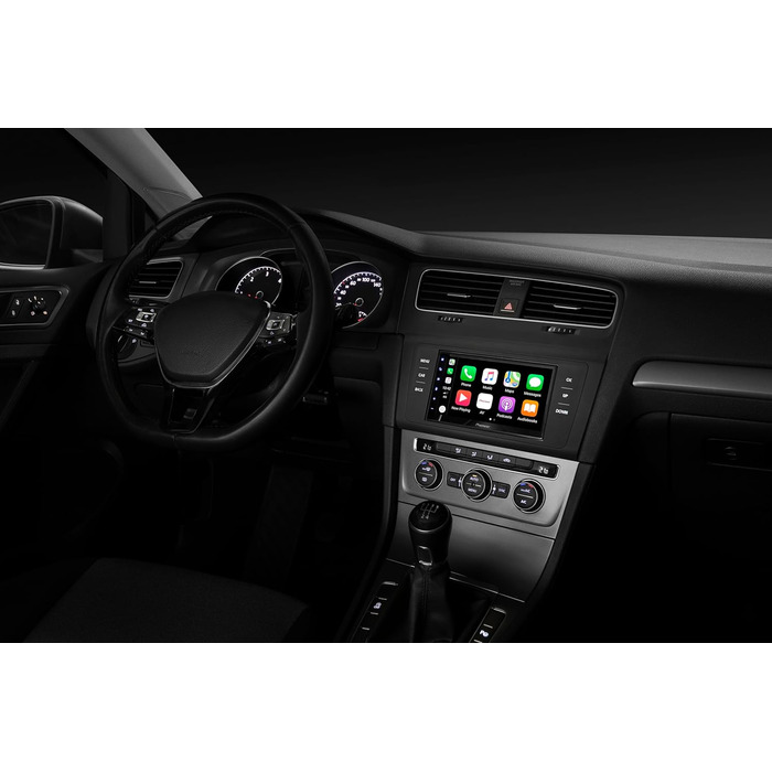 Дюймовий 2-DIN медіа-ресивер з Apple CarPlay, Android Auto, DAB і Bluetooth (включаючи відеореєстратор), 250DAB, 6,8-