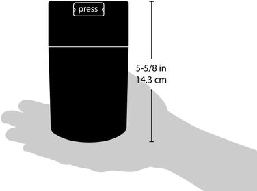 Портативний контейнер для зберігання сухих продуктів, їжі та трав Tightvac Multi-Purpose Airtight Airtight Vacum Portable Vacum Portive, від 28 мл до 170 мл, темно-зелена кришка та чорний корпус