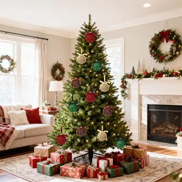 Набір різдвяних кульок блискучі 16 шт золоті Lergas