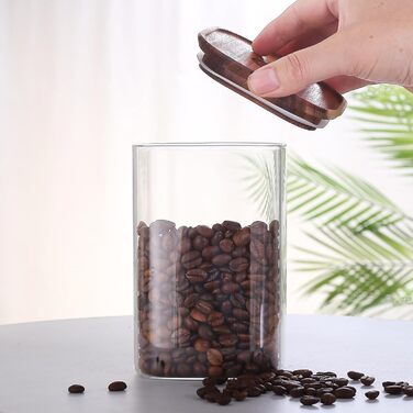 Набір з 6 шт. абельованих банок для зберігання DropD&39olio з дерев&39яними кришками стильне та безпечне зберігання, яке стало простішим