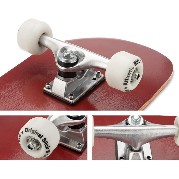 Скейтборд Monzana в комплекті дошка ABEC 9 кулькових підшипників 85A PU колеса 9-шарове кленове дерево 80x24см лонгборд подвійний