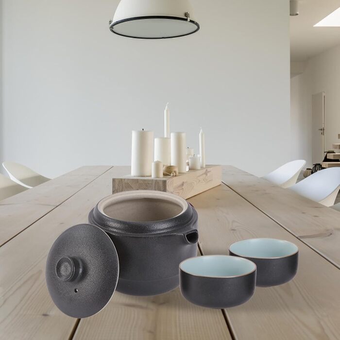 Набір для чаювання Кунг-Фу з кераміки, портативний, з кришкою та ситечком ідеальний вибір для любителів чаю в дорозі