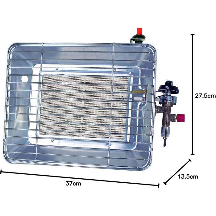 Промисловий інфрачервоний обігрівач ROTHENBERGER з п&39єзозапальником, пропановим шлангом 0,5 м та регулятором тиску 37 мбар Газовий інфрачервоний обігрівач Насадний обігрівач **Підходить лише для французьких газових балонів**