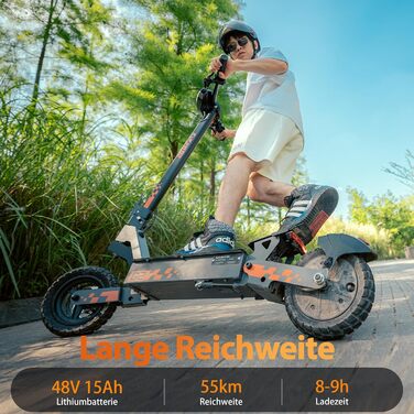 Електричний самокат для дорослих, Позашляховий електросамокат, Електричний самокат, Патінете електричний (запас ходу 55 км), G2