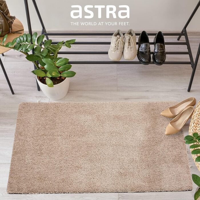 Килимок для дверей Astra Indoor, нековзний - легкий у догляді, миється, брудозатримуючий килимок - вхідний килимок без ПВХ - високопоглинаючий килимок, сіро-коричневий, 50 x 80 см (прямокутний), бежевий