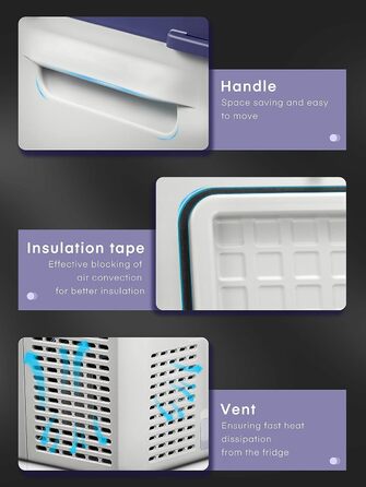 Компресорний холодильник FOHERE, автомобільний холодильник і морозильна камера 15 л, портативний міні-холодильник (20 20 ) з 12/24