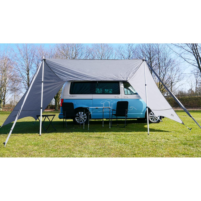 Брезент для автобудинку yourGEAR Tropea з бічними стінками, водонепроникним сонцезахисним вітрилом Bulli із захистом від ультрафіо