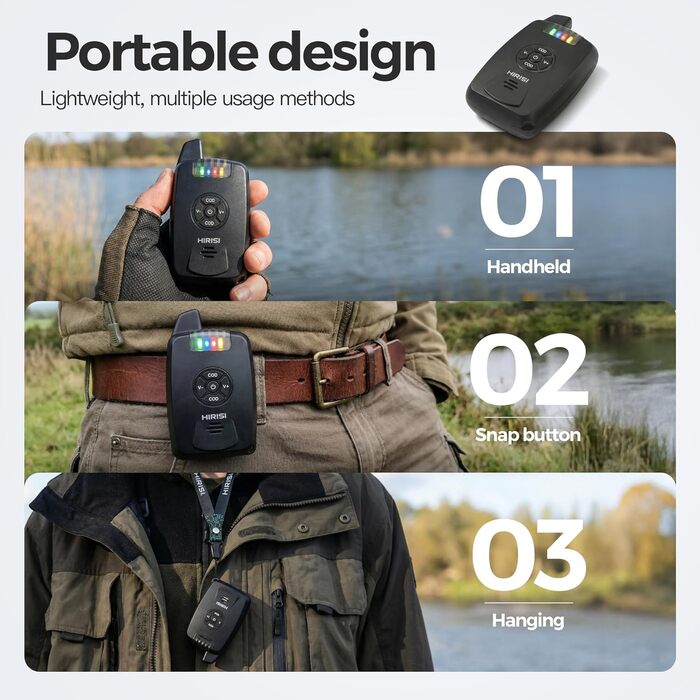 Бездротовий сигналізатор Hirisi Tackle Carp Fishing, 4 сигналізації та 1 приймач, повністю функціональні індикатори клювання, бездротова риболовля SX1-3