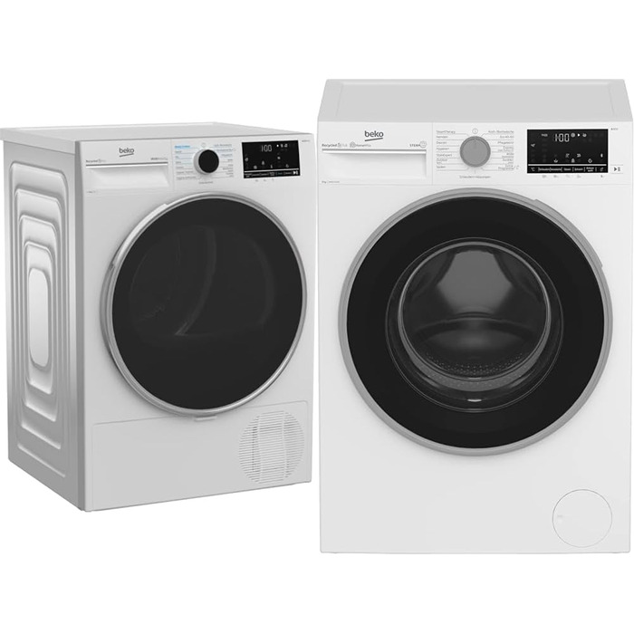 Сушильна машина Beko B5T4824IF bPRO 500 до 8 кг, клас енергоспоживання A, з тепловим насосом підходить для алергіків, 15 програм,  дизайн преміум-класу, білий