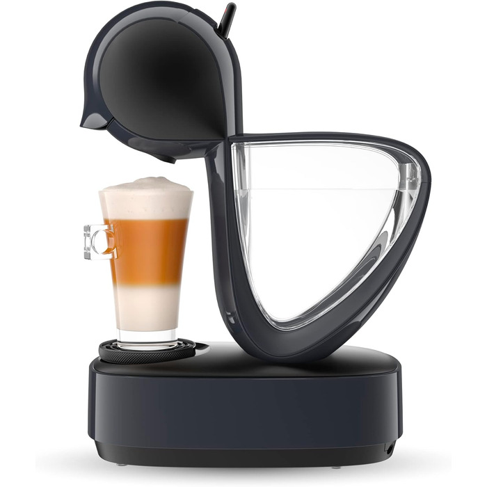 Кавова капсульна машина Krups KP173B Nescaf Dolce Gusto InfinissimaГарячі та холодні напоїТиск насоса 15 барРучне дозування водиРезервуар для води 1,2 лАвтоматичне вимкнення1500 Вт 30,5x18x40 см, космічний сірий космічний сингл