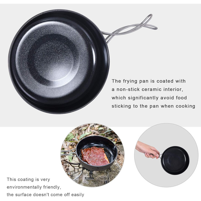 Безмежна подорож Титанова сковорода з антипригарним покриттям Відкритий кемпінг Пікнік Піші прогулянки Миска Сковорода Сковорода П