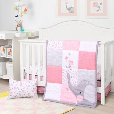 Комплект постільної білизни в дитяче ліжечко JISEN з 4-х предметів для дівчаток і хлопчиків, м'який дитячий комплект постільної бі