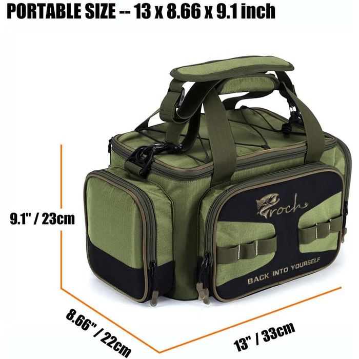 Рибальська сумка Croch для рибальських снастей і аксесуарів з поясом і наплічним ременем Army Green Пояс і наплічний ремінь Army Green