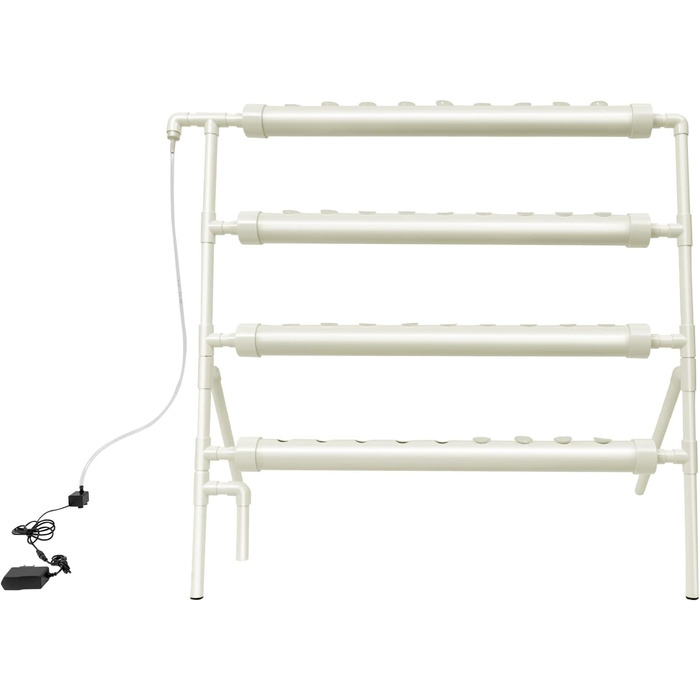 Яруси, 36 отворів, плантатор із труб ПВХ, з водяним насосом, система гідропонного вирощування, білий, 4