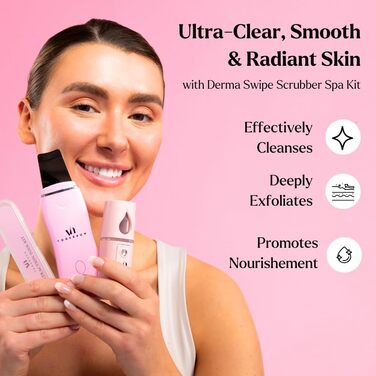 Ультразвуковий скраб для обличчя Skin Scrubber (набір з 3 шт.) - Засіб для глибокого очищення вугрів з розпилювачем для обличчя та набором інструментів для екстракції - Ультразвуковий пілінг шкіри з екстрактором пор