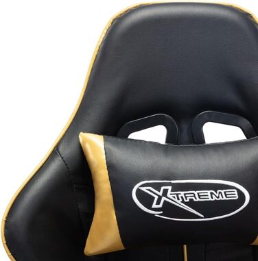 Ігрове крісло чорно-золотистого кольору зі штучної шкіри