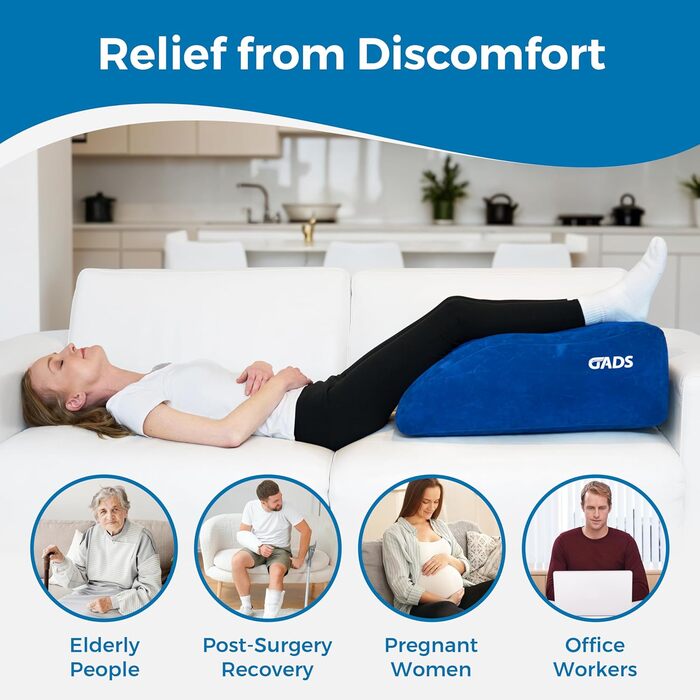 Надувна подушка для ніг Надувна подушка для ніг та колін для подорожей Клиноподібна подушка для сну в ліжку та підтримуюча конструкція для підвищеного комфорту Портативна подушка для підняття