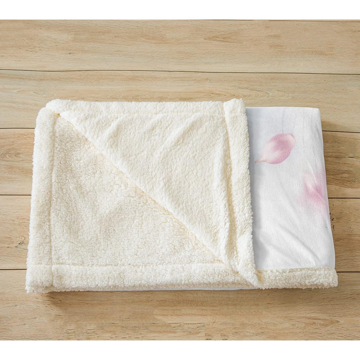 Флісова ковдра Tbrand White Horse з рожевими квітами, акварельний дизайн дикої природи, 130x150 см, для ліжка, дивана, кушетки, декору спальні, фланелева флісова ковдра з зображенням дикої природи