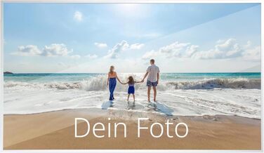 НАСТІННА КАНІКУЛА - Ваше зображення на акрилі - Comfort Edition XXL - 100x60 см акрилове скло з друком вашого власного фото - високоякісна біла алюмінієва рама, включаючи настінне кріплення - друк Ultra HD - Зроблено в Німеччині 100Д x 60Ш см Колір рами Б