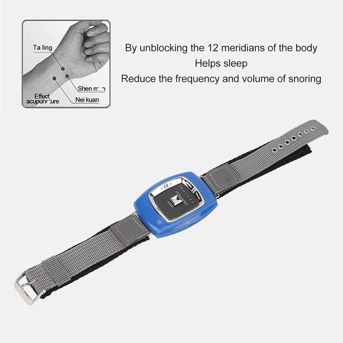 Пристрої проти хропіння, браслет проти хропіння Sleep Connection з 3 режимами, ефективне рішення від хропіння, інтелектуальна зупинка хропіння для заблокованих ніздрів, зменшення хропіння синього кольору