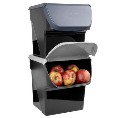 Контейнери для зберігання Vilde, контейнери для картоплі, контейнери для цибулі, контейнери для овочів, 13 л, комплект з 2 шт. , сірий, антрацит