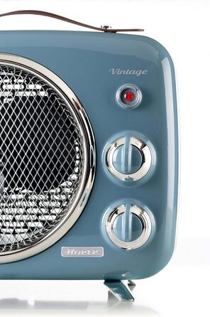 Вентилятор Ariete 808 Vintage, холод і тепло, регульований термостат, ручка для зручного транспортування, 2000 Вт, світло-блакитний вінтажний вентилятор