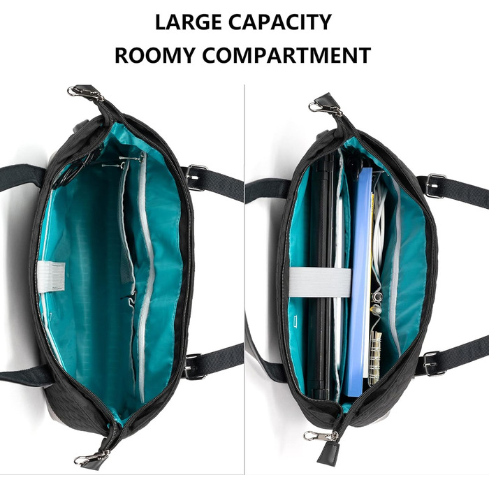 Сумка для ноутбука жіноча чорна елегантна сумка для ноутбука 15.6 дюймів велика легка сумка для бізнесу/школи/подорожей - MEHRWEG