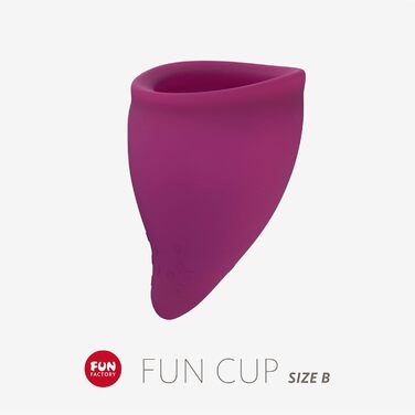 Менструальна чаша FUN FACTORY FUN CUP Зроблено в Німеччині - велика менструальна чаша (розмір B) для важких менструацій, зручна, гігієнічна та надійна - 100 медичний силікон фіолетового кольору ука (1 упаковка)