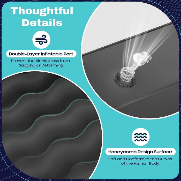 Автомобільний матрац для Opel Zafira Tourer AC Vauxhall Zafira B 2011-2022, надувний матрац для заднього сидіння автомобіля, спальний матрац, портативний килимок для кемпінгу, чорний, звичайний чорний