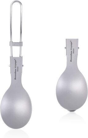 Безмежна подорож Титанова складна ложка Набір виделок Spork Посуд для кемпінгу на відкритому повітрі Титанові столові прибори Ланч