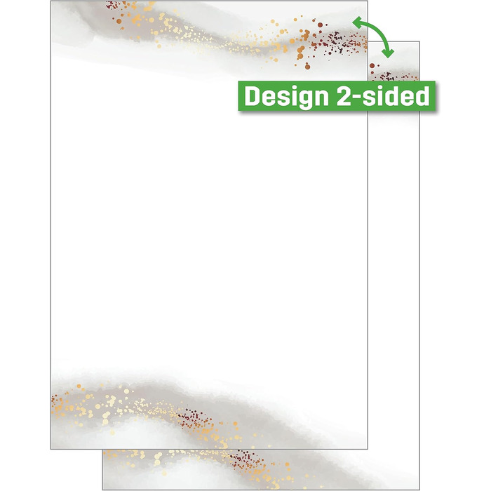 Високоякісний декоративний папір, папір для принтера Акварельний золотисто-бежевий, A4, 100 аркушів, мотив з обох боків, 90 г/м, виготовлений з екологічно чистого паперу, 625