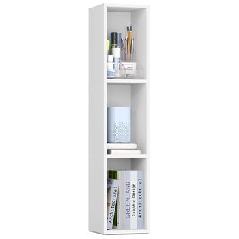Колекція Custos - Книжкова полиця, 3-рівнева полиця, Відкрита полиця для зберігання, 24 x 20 x 94,8 см, для вітальні, домашнього офісу, спальні, Хмарно-білий LBC523W01 3 рівні (20Ш см) Хмарно-білий