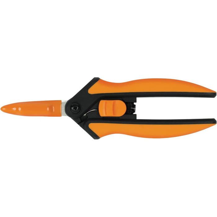 Садові ножиці Fiskars Microtip SP13, довжина 21,5 см, високоякісні сталеві леза/пластикова ручка, чорний/помаранчевий, суцільний, 1051600