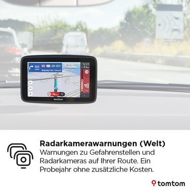 Навігаційна система TomTom Car Sat Nav GO Advanced (6-дюймовий екран, система уникнення заторів завдяки TomTom Traffic, оновлення карт світу, оновлення через Wi-Fi, система динамічного утримання смуги руху, вбудоване, двостороннє кріплення)