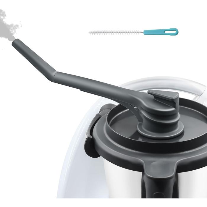 Для Thermomix TM6 MCC Steam Diversion - відведення пари (екстра довге) для аксесуарів Monsieur Cuisine Smart Thermomix, силіконовий конденсатовідвідник для кухонних навісних шаф, захисна плівка зі щіткою Extra Long версія (труби 15 см 10 см)