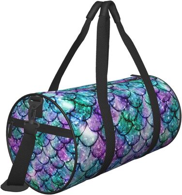 Спортивна сумка з ефектом омбре Хвіст Русалки, велика дорожня сумка для фітнесу, на вихідні та подорожей для жінок та чоловіків