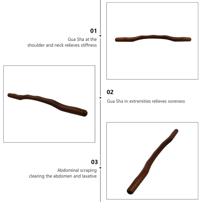 Дерев'яний масажний інструмент Gua SHA Operitacx Дерев'яна масажна паличка Букові бруски Ефективний масажер для анти 52 см