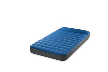 Матрац Intex TruAire TPU Luxury для кемпінгу 64011E Fiber-Tech - ламінат, стійкий до проколів - повітряний насос QuickFill USB - вантажопідйомність 136,1 кг - розмір Twin Blue Twin