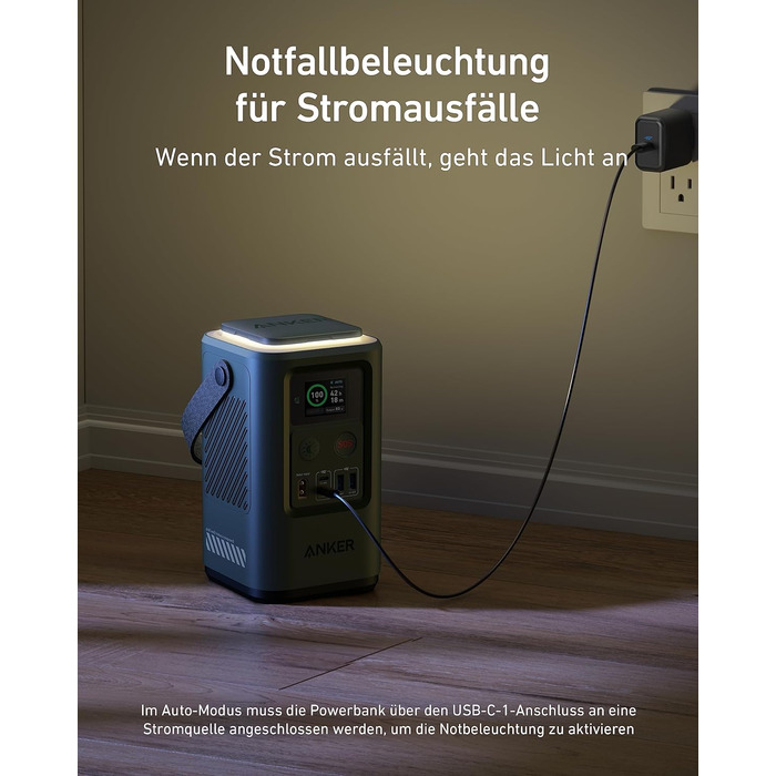 Портативний зарядний пристрій на 60 000 мАг з цифровим дисплеєм, висувним автоматичним підсвічуванням і режимом SOS, потужністю 60