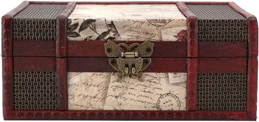 Вінтажна дерев&39яна скринька для зберігання Garosa, великий розмір, органайзер для зберігання книг і ювелірних виробів, декоративна скринька для скарбів у старовинному античному стилі для вечірок і вечірок з дня народження, весільної прикраси (3)