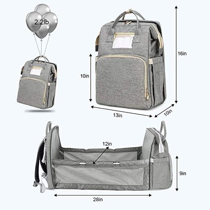 Портативна пеленальна сумка, водонепроникна багатофункціональна пеленальна сумка для переодягання немовлят, дитяче ліжечко з ізоль