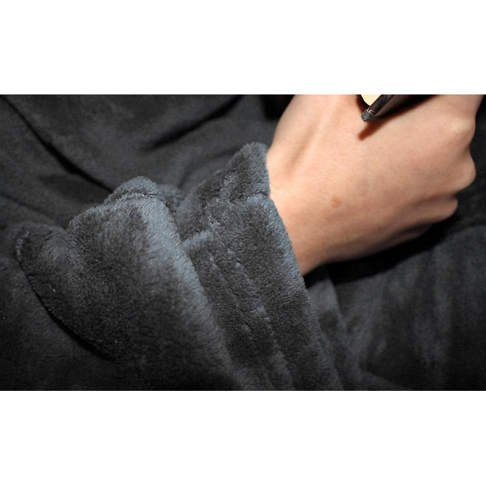 Пухнастий плед для телевізора Brandsseller з рукавами 170x200 см, з кашеміру - накидка на ніжки та 2 кишені - м&39який плед, покривало сірого кольору 170x200 см сірого кольору