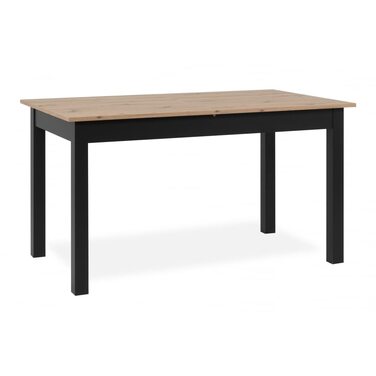 Обідній стіл Кухонний стіл Coburg 120 кольору Artisan Oak / Black, приблизно 120 x 76 x 70 см, розкладний до 160 см, 003410