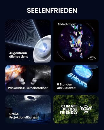 Проектор зоряного неба POCOCO, світлодіодний проектор для галактик, планетарій для дітей та дорослих, нічник-проектор Aurora з 2 дисками та таймером, креативне освітлення, засіб для сну та релаксації, білий