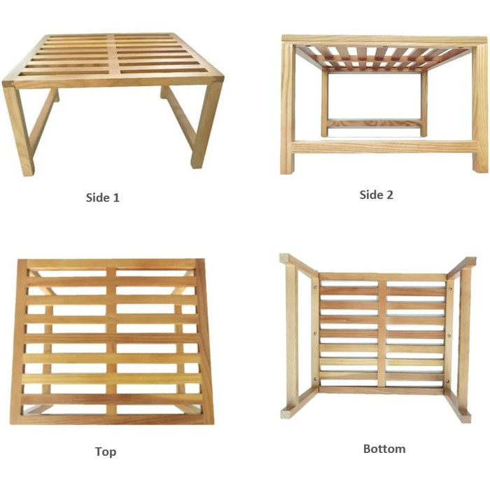 Кухонна полиця Yisen, кухонний органайзер, тримач для спецій, штабелюється, органайзер для полиць з масиву ясена для кухні, для ванної кімнати (комплект з 2 шт.)