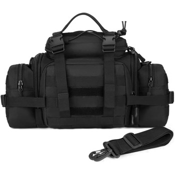 Багатофункціональна поясна сумка Bumbag Military for Sport Outdoor Running Camping Hiking Trekking Black 40*25*18cm, 3Way Belt Bag Waterproof Fanny Pack Tactical Crossbody