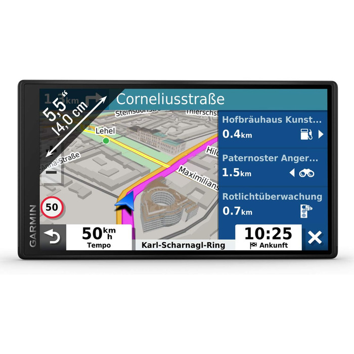 Навігатор Garmin DriveSmart 55 MT-D EU - безрамковий сенсорний дисплей, 3D-навігаційні карти та інформація про дорожній рух у реальному часі через DAB. DriveSmart 55 MT-D Single
