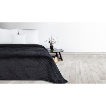 Декоративний плед, чохол для стільця 70x160, ковдра на диван, стьобана ковдра 170x210, універсальна ковдра LUIZ5 (Чорний, 170 x 210 см) 170 x 210 см Чорний