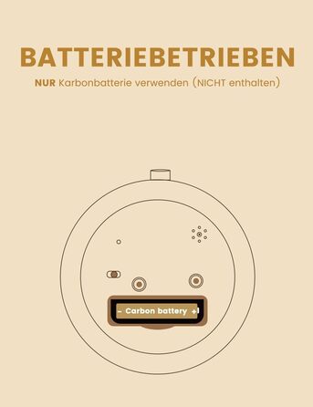 ВищеГодинник будильник аналоговий без цокання, будильник дерев'яний з дрімотою, тумбочка-годинник з нічником, ретро-будильник аналоговий на батарейках (потрібна батарея 1*AA - натуральне дерево світло-коричневого кольору (круглий, коричневий)